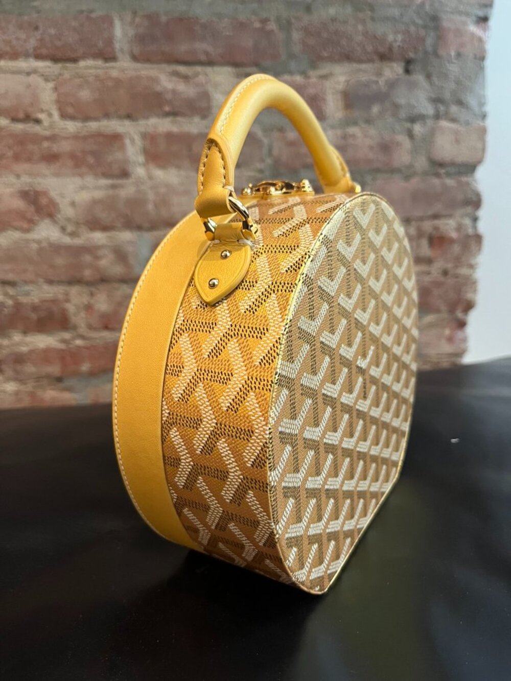 Goyard Yellow Goyardine Canvas Alto Hatbox Box Trunk Bag - Picture 3 of 7